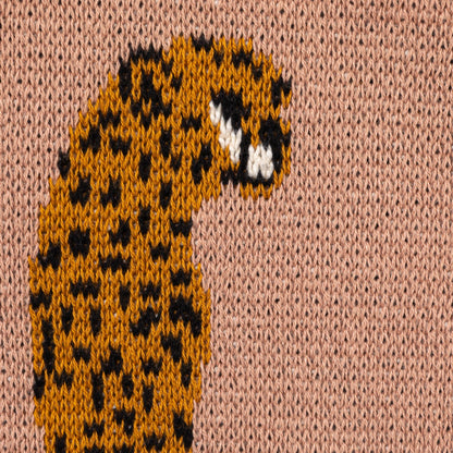 Cotton Knit Throw with Cheetahs