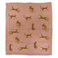 Cotton Knit Throw with Cheetahs