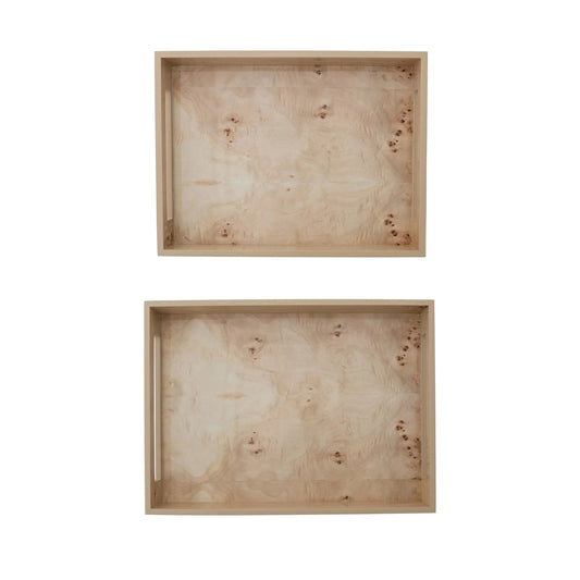 Burl Wood Veneer Tray