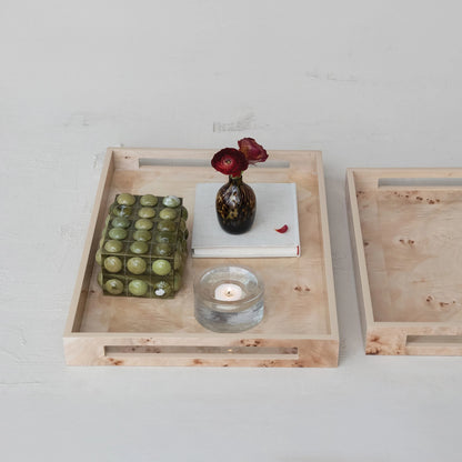Burl Wood Veneer Tray