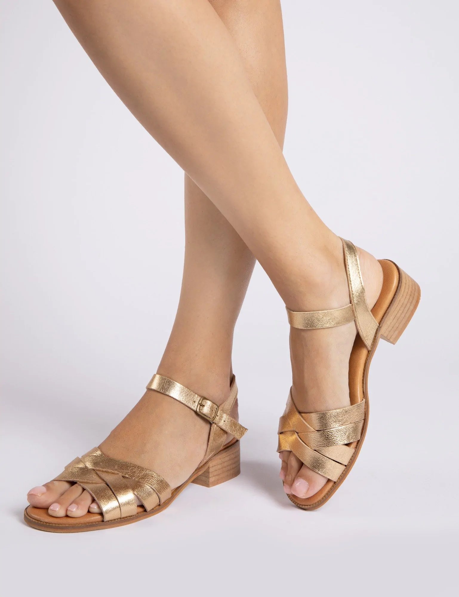 Heeled Shepherdess Leather Sandal