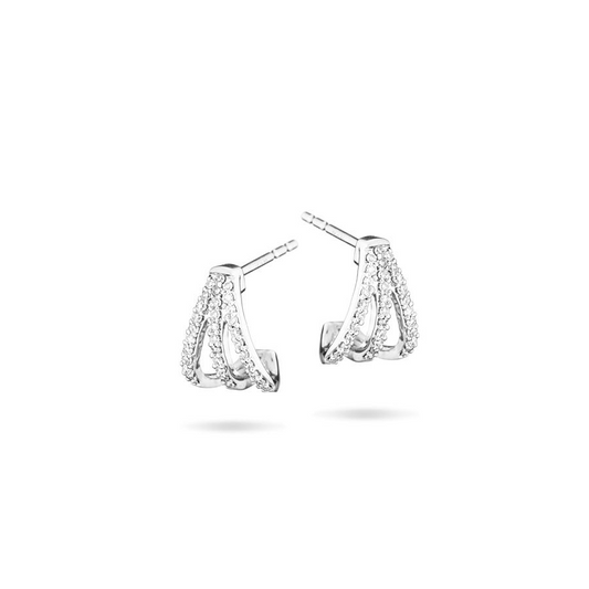 Pave Triple Hoops