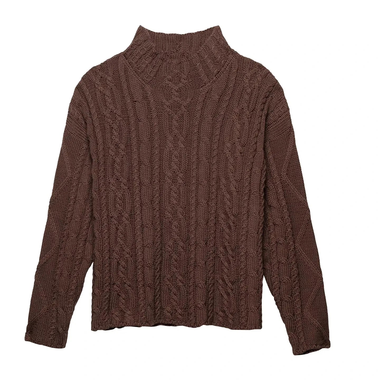 Charlie Cable Knit Sweater | Chocolate - O/S