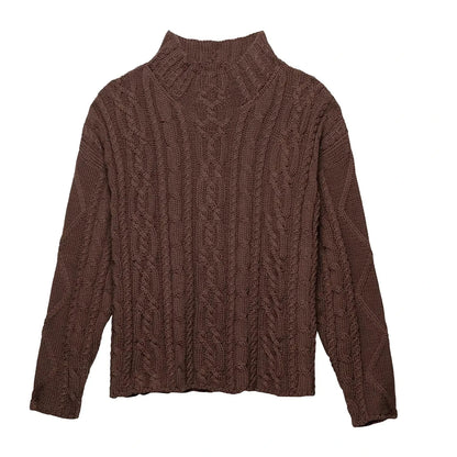 Charlie Cable Knit Sweater | Chocolate - O/S