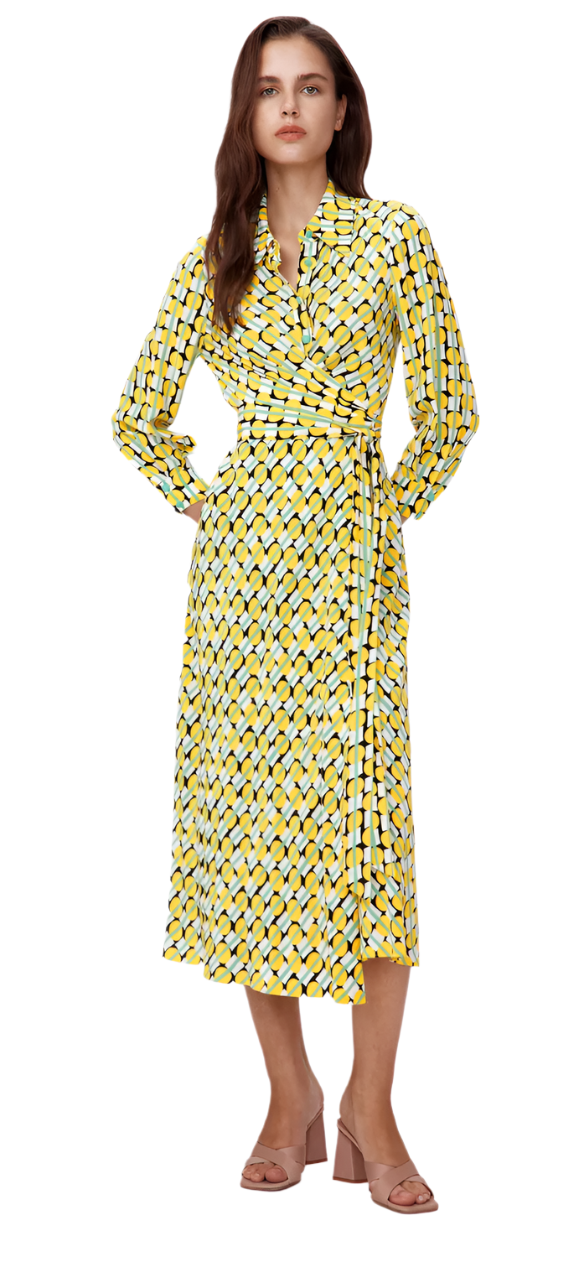 Diane Von Furstenberg | Tori Wrap Dress | M | Tiny Maypole Yellow Diane Von Furstenberg | Tori Wrap Dress | M | Tiny Maypole Yellow
