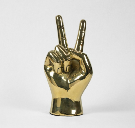 Peace Sign Hand Sculpture