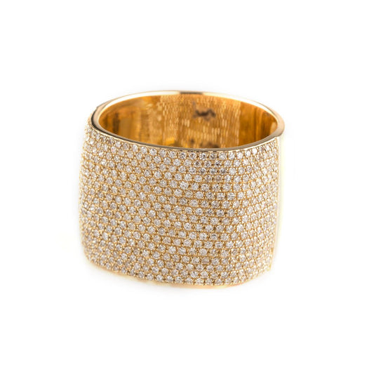 Eira Pave Cube Ring - Yellow Gold