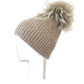 Sequin Beanie w Fur Pom Pom