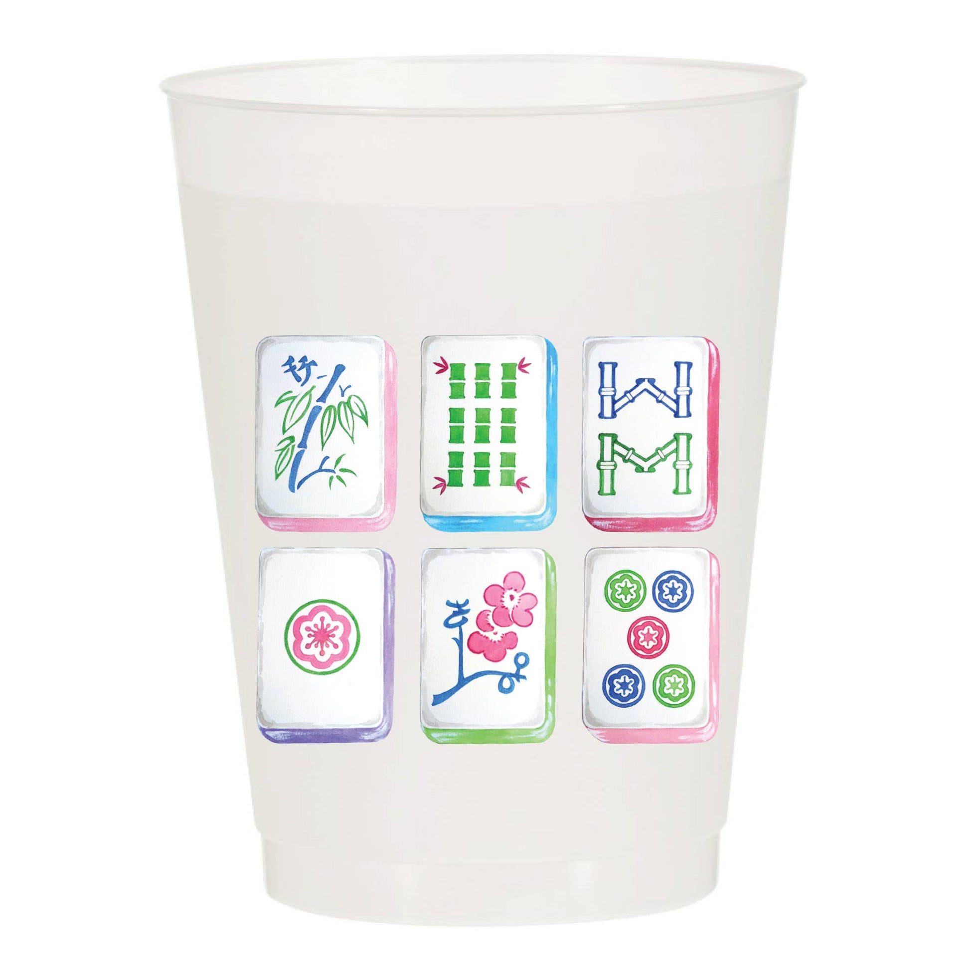 Mahjong Tiles Frosted Cups - Mahjong