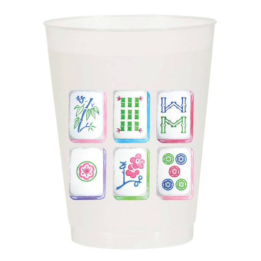 Mahjong Tiles Frosted Cups - Mahjong