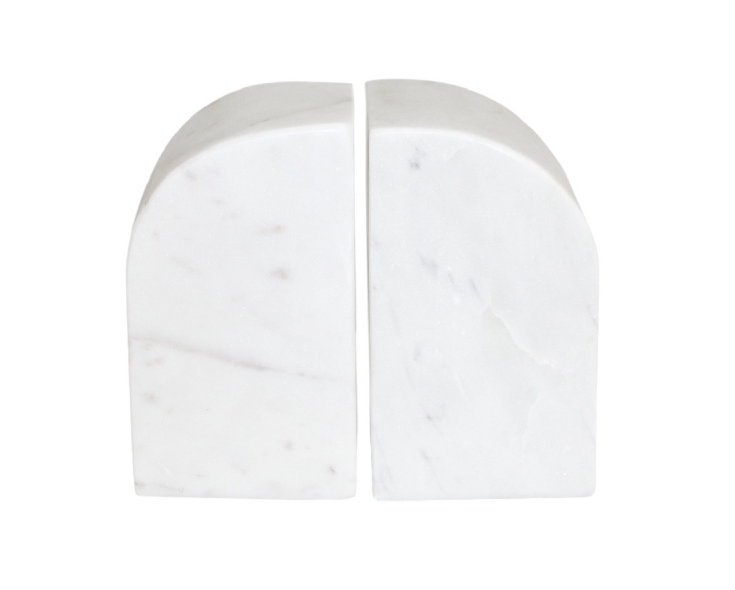 White Marble Bookends - Arch - Set of 2