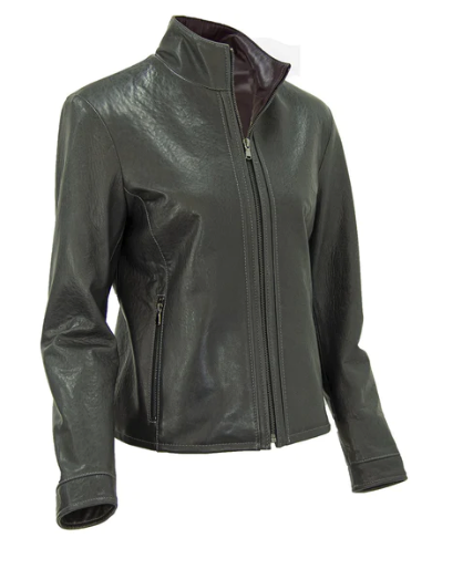 Zip Up Leather Jacket