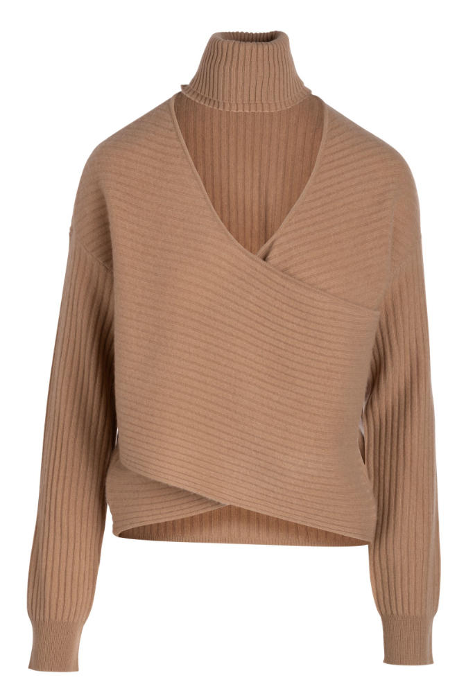 Cashmere Reversible Wrap Turtleneck