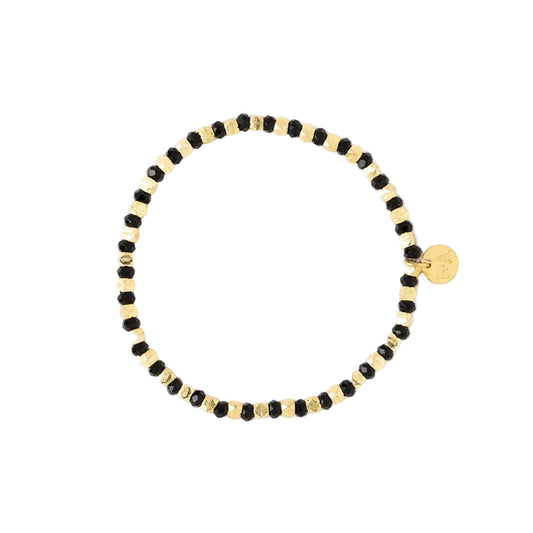 Louise Crystal Gold Stretch Ball Bracelet