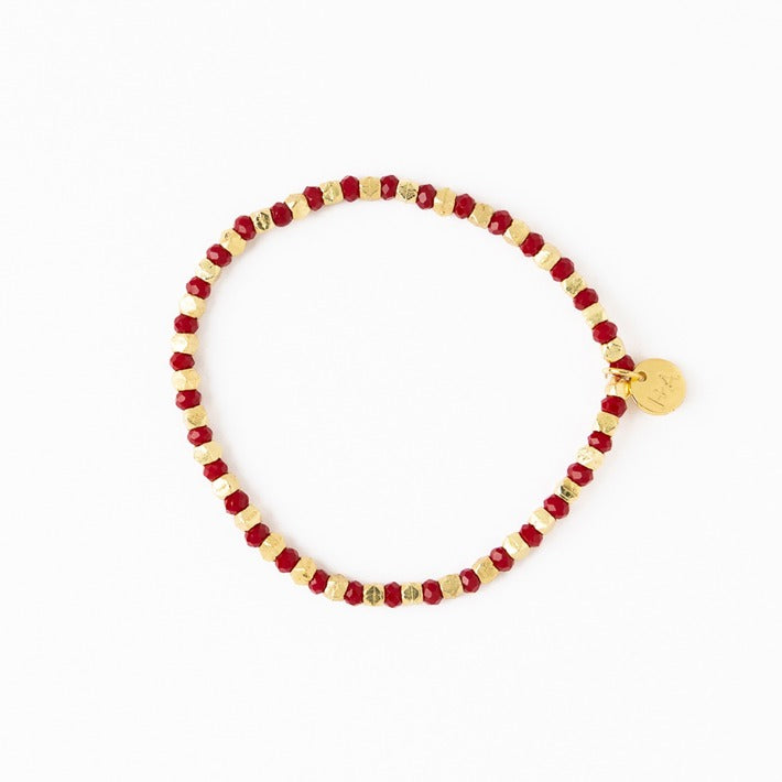 Louise Crystal Gold Stretch Ball Bracelet