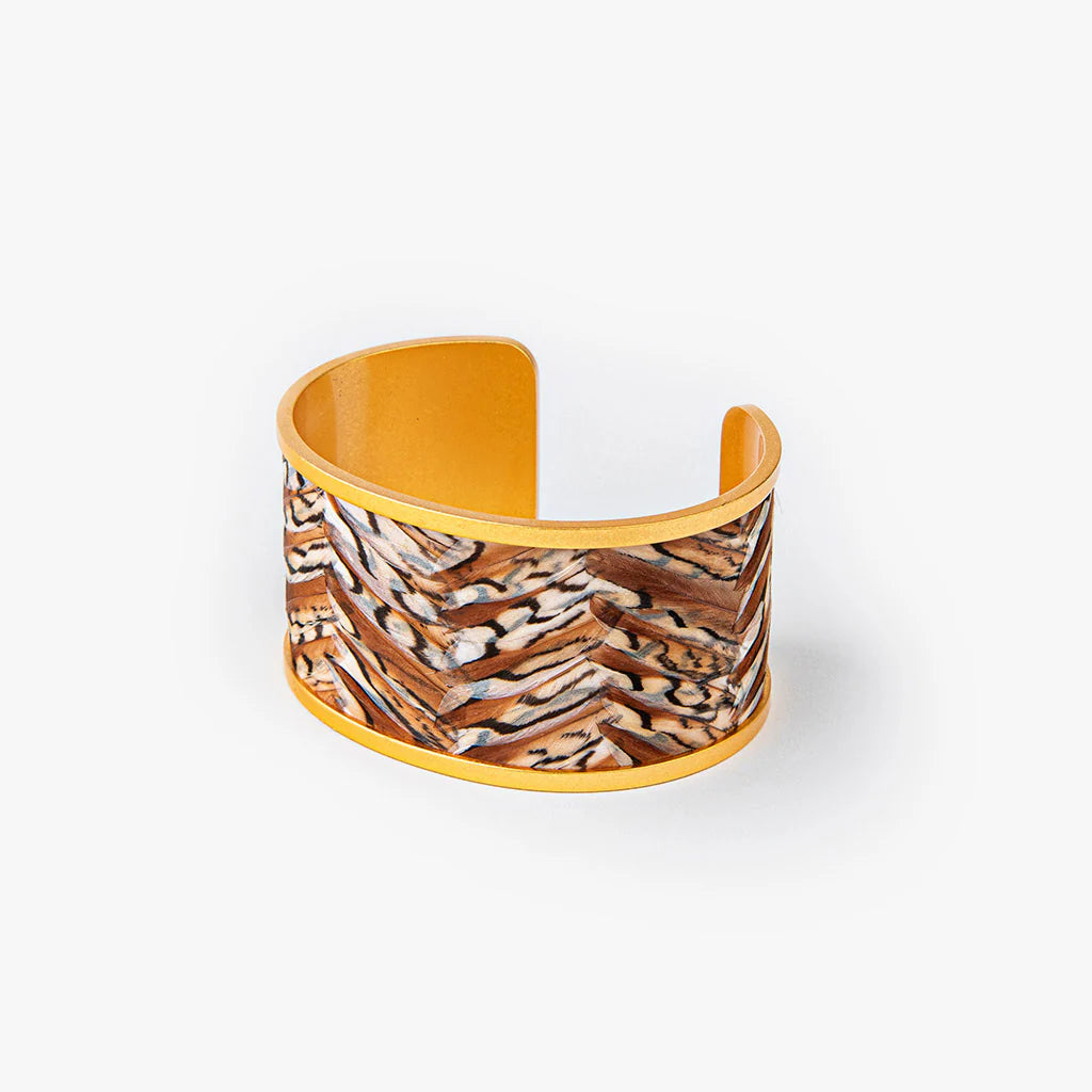 Feathered Wide Cuff Bracelet