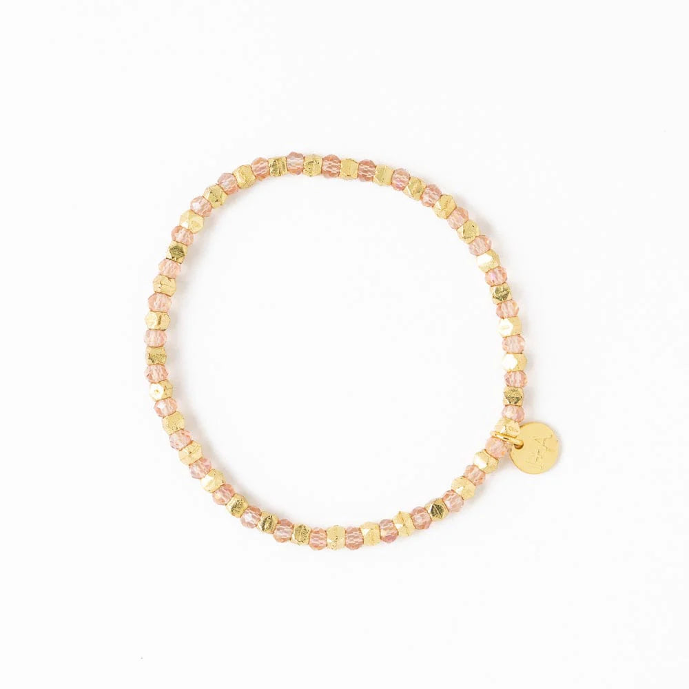 Louise Crystal Gold Stretch Ball Bracelet