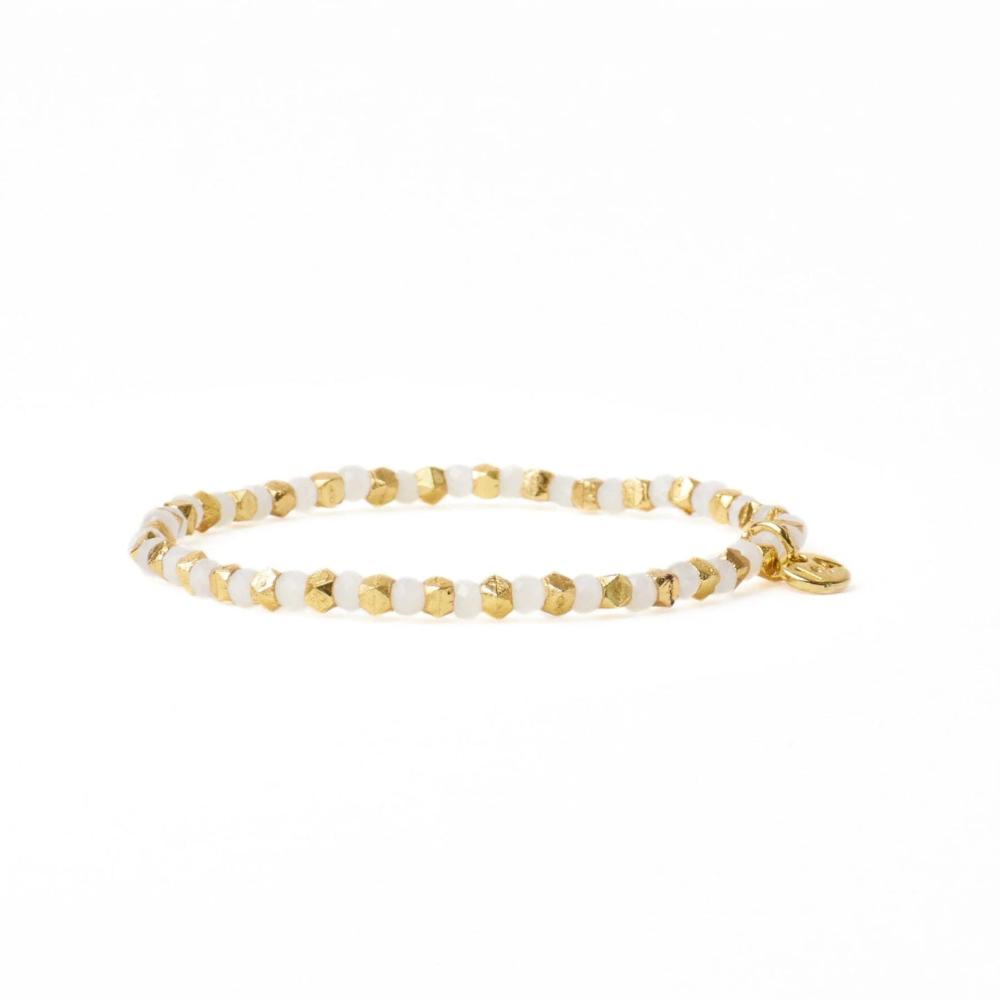 Louise Crystal Gold Stretch Ball Bracelet
