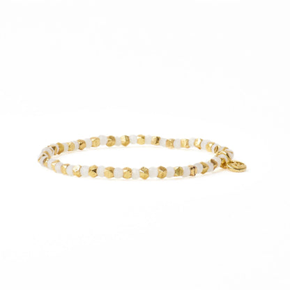 Louise Crystal Gold Stretch Ball Bracelet