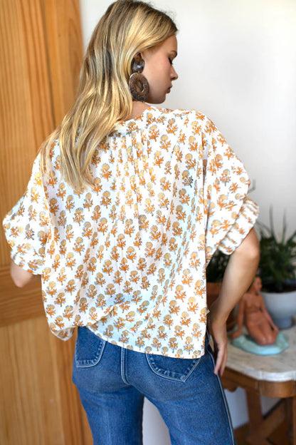 Mandarin Collar Top - Little Marigolds Organic | One Size
