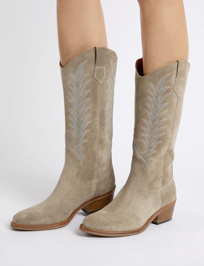Goldie Embroidered Long Boots