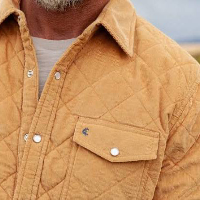 Corduroy Quilted Shacket - Camel