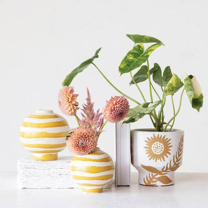 Coarse Stoneware Footed Planter