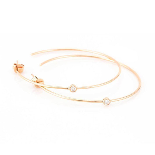 Stevie Single Bezel Diamond Hoop Earring