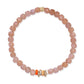 Semi-Precious Stretch Bracelet with Box Shaped Colored Rondelles