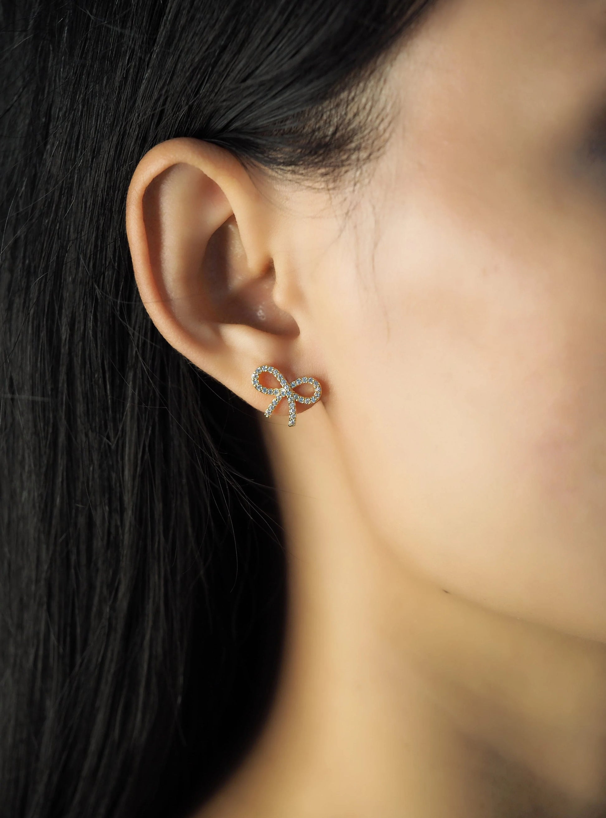 Pave Bow Studs