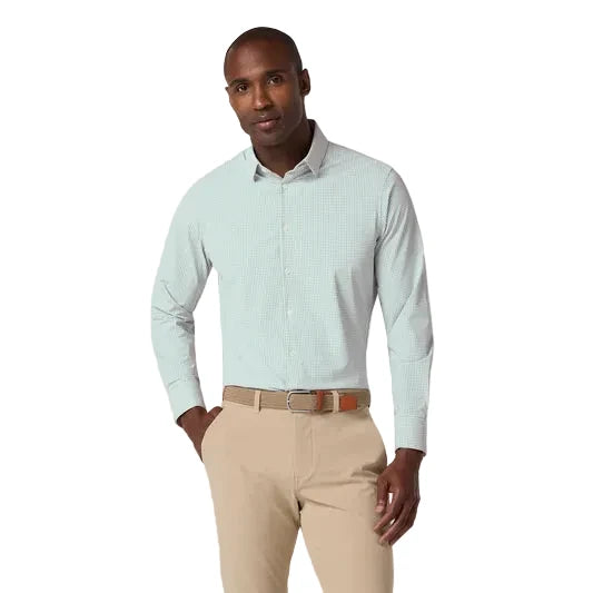 Leeward LS Dress Shirt - Eucalyptus Ian Gingham