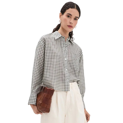 Cropped Plaid L/S Shirt