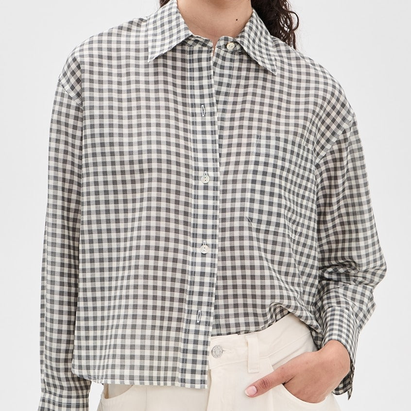 Cropped Plaid L/S Shirt