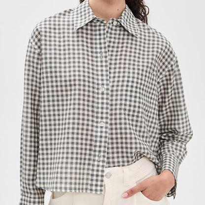 Cropped Plaid L/S Shirt