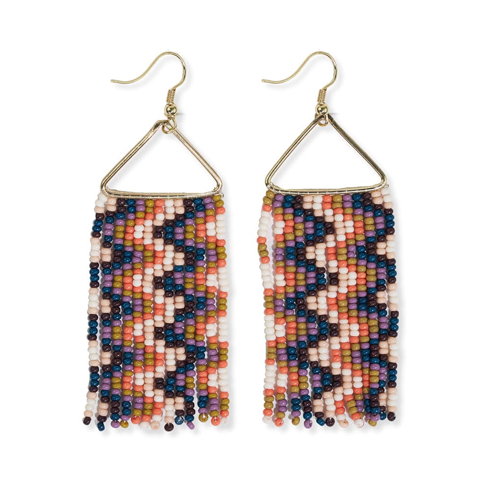 Whitney Wavy Beaded Fringe Earrings