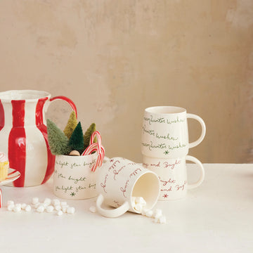 Stoneware Mug w/ Holiday Saying